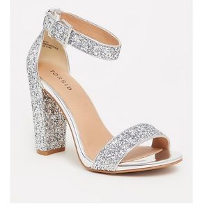 Silver glitter strapped heels torrid